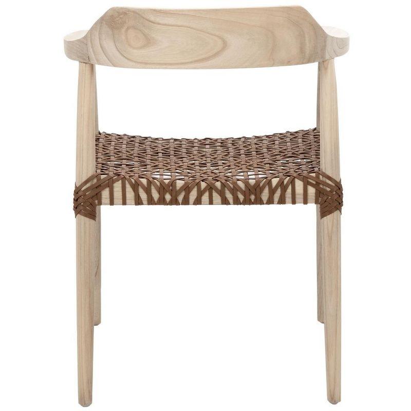 Munro Leather Woven Accent Chair  - Safavieh