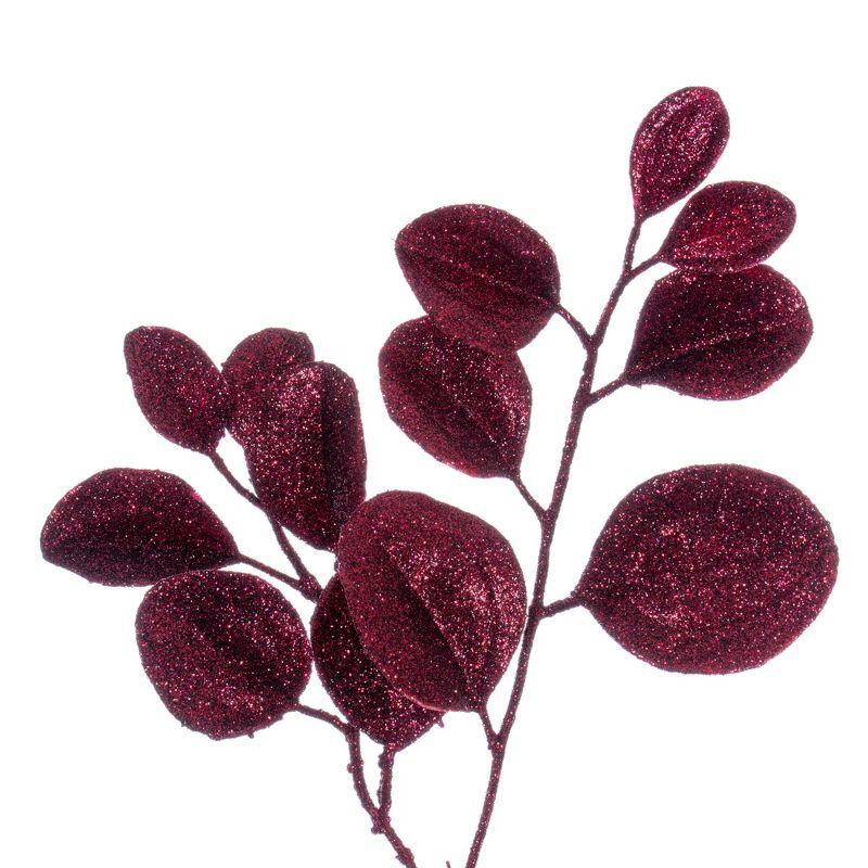 Burgundy Elegance 24" Artificial Dogwood Glitter Wreath