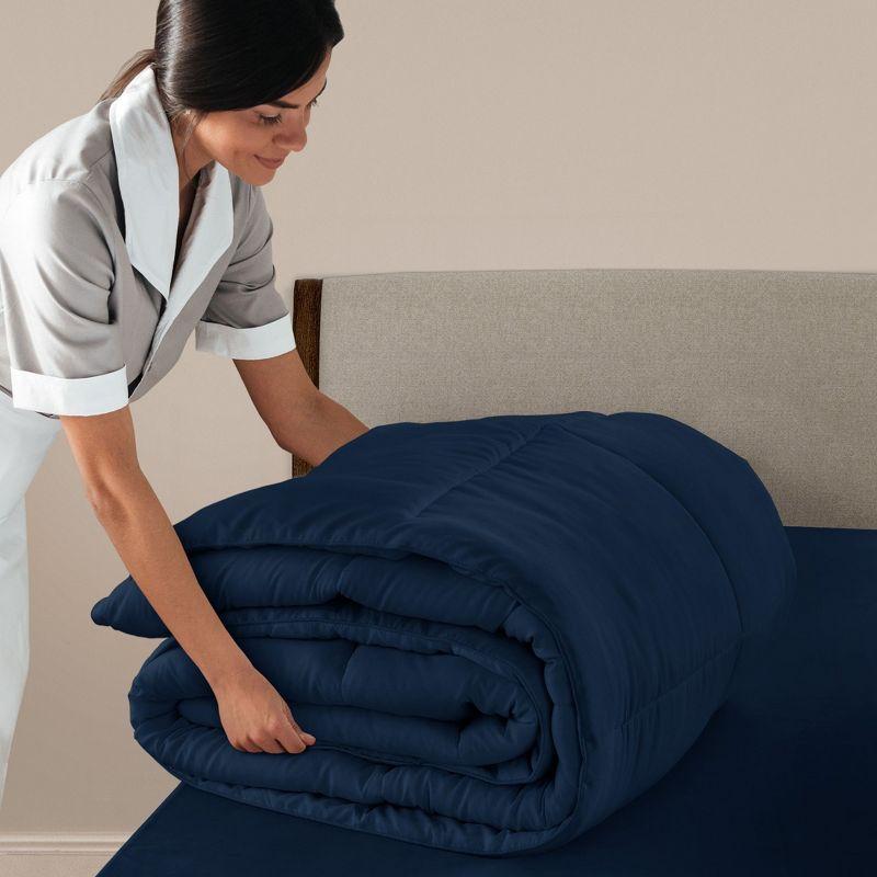 All Season Down Alternative Duvet Insert with Corner Tabs Hypoallergenic Ultra Soft 1 Piece Comforter - Twin , Navy Blue