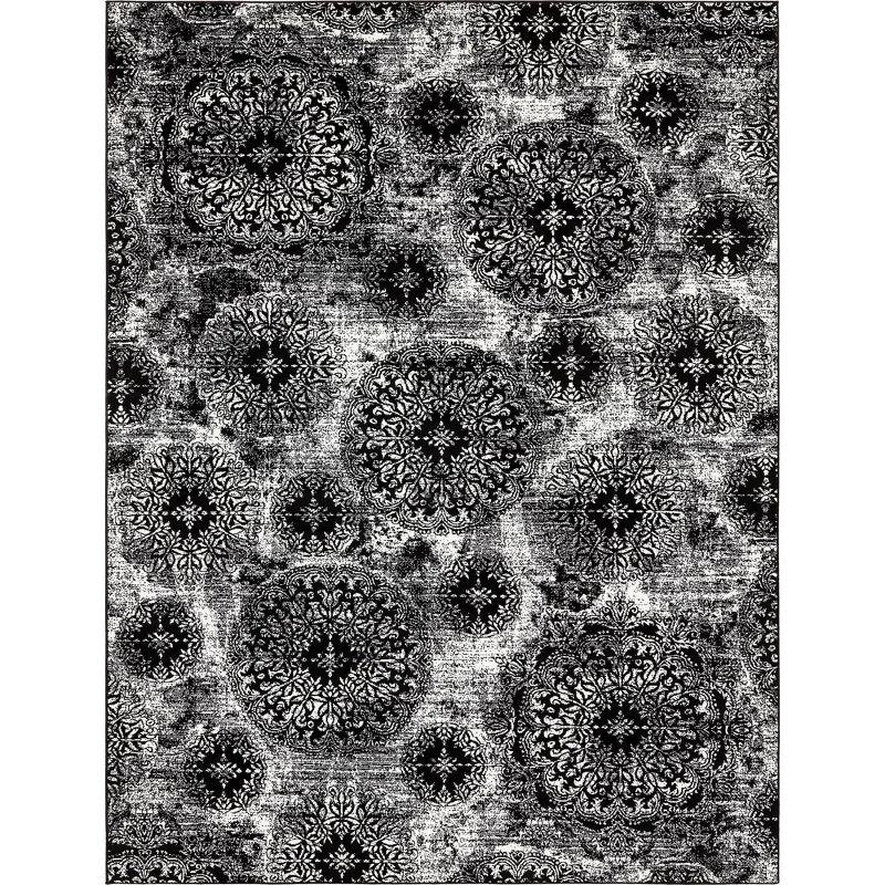 Grand Sofia 9' x 12' Black Reversible Stain-Resistant Area Rug