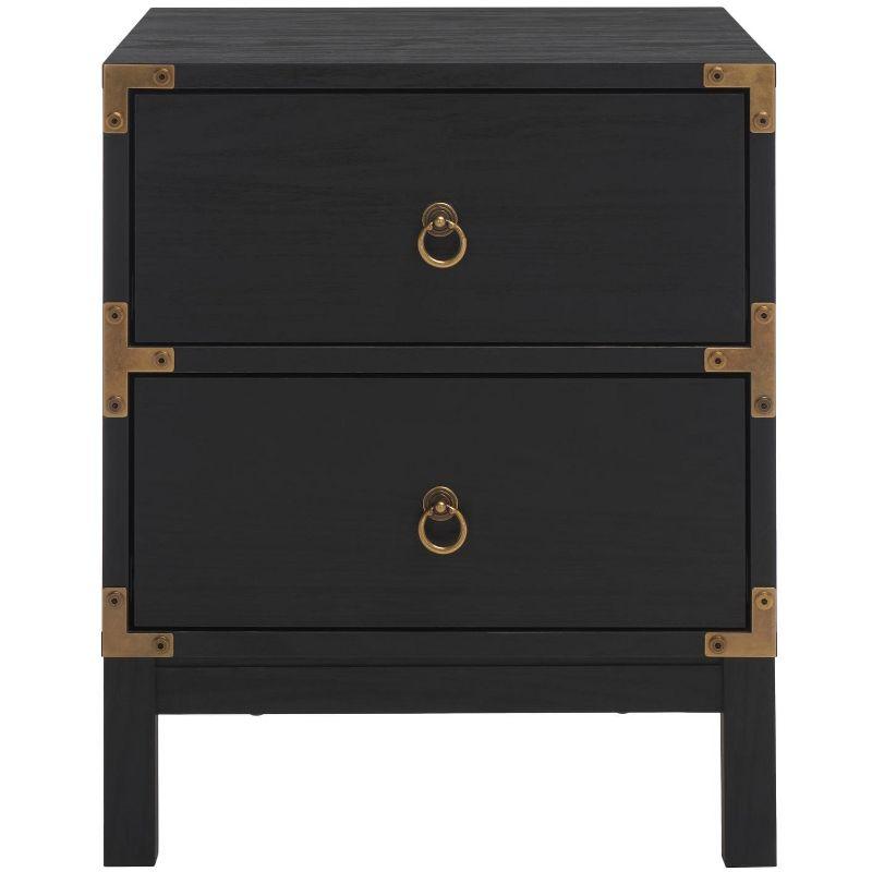 Galio Black and Gold 2-Drawer Nightstand