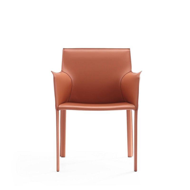 Manhattan Comfort Paris Clay Pink Saddle Leather Armchair