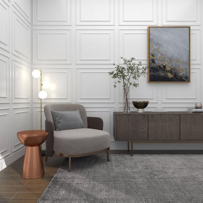 Ivy Bronx Dolina Metal Handmade Side End Accent Table with Hammered Design