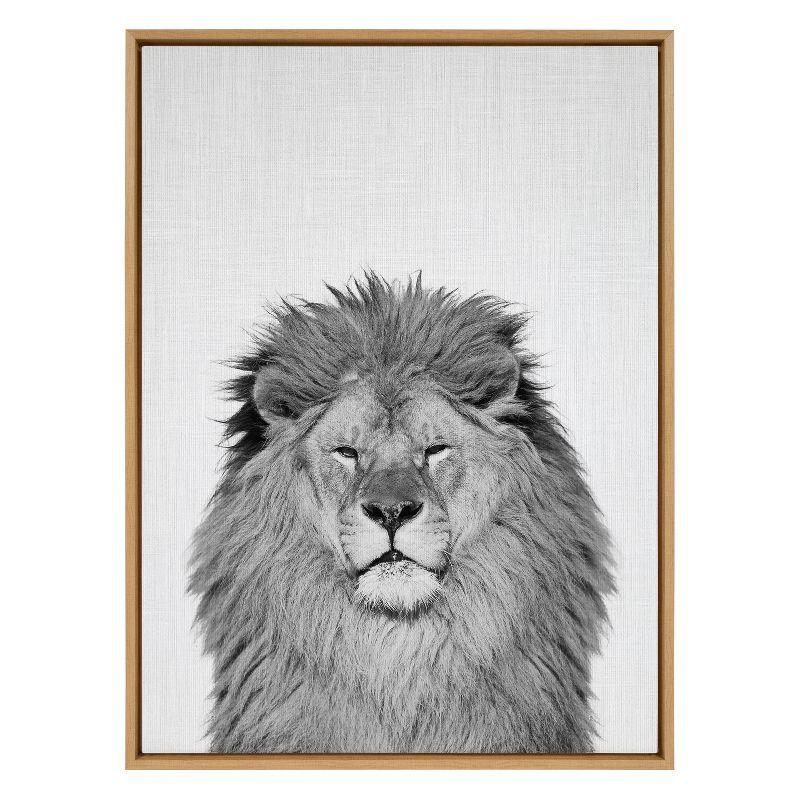 Natural Lion Portrait Canvas Print for Nursery, 31.5x42