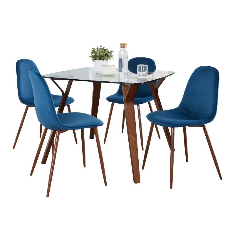 Folia 5 - Piece Glass Top Dining Set