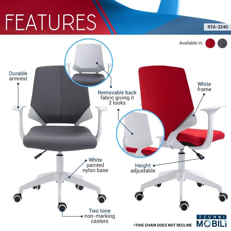 Racing Executive Red Leather Swivel Office Chair with Adjustable Height