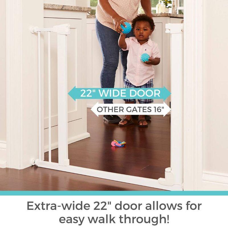 Toddleroo by North States Bright Choice Auto-Close Baby Gate - White -  29.75"-40.5" Wide