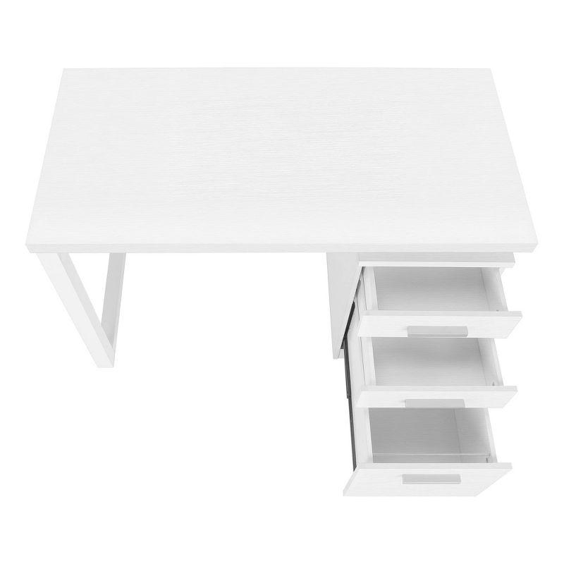 Monarch Specialties Computer Desk Home Office Laptop Left Right Set-Up Storage Drawers 48InchL Work Laminate White Contemporary Modern