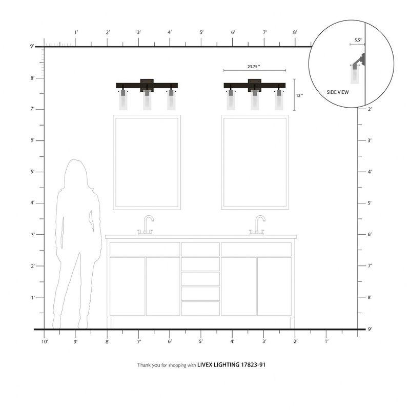 Livex Lighting Beckett 3 - Light Vanity in  Brushed Nickel