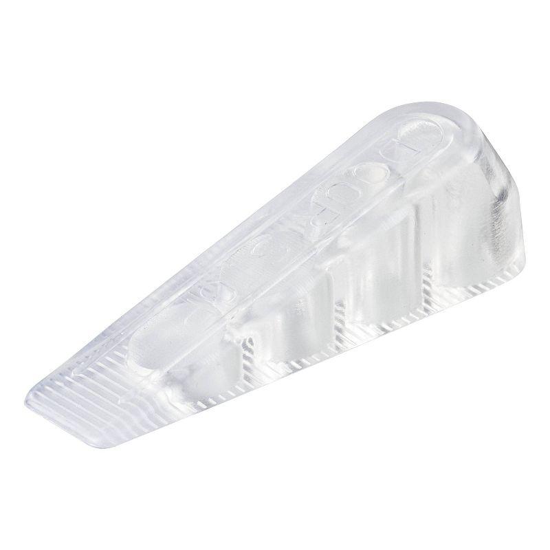 Clear Rubber Non-Slip Door Stop Wedge, 2 Pack