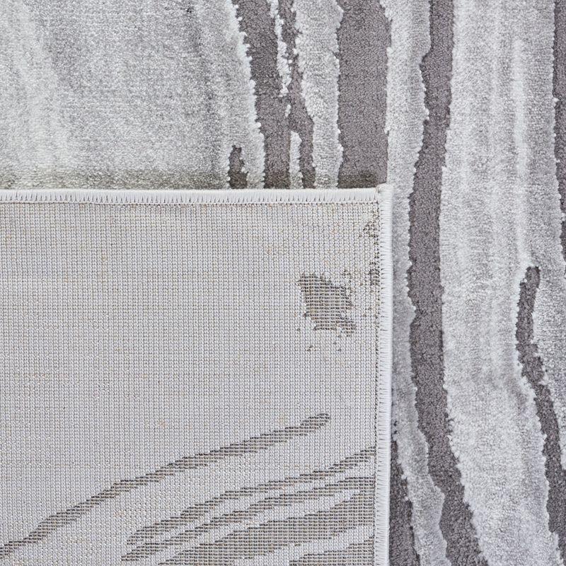 Gray Abstract Hand-knotted Reversible Area Rug