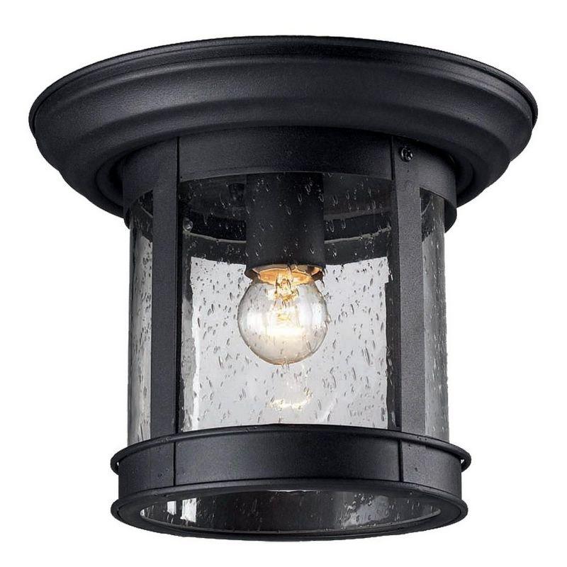 Black Bronze Glass Outdoor Flush Mount Light