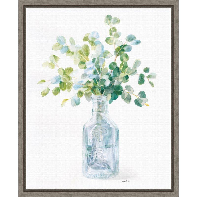 Beach Flowers in Transparent Vase Canvas Wall Art