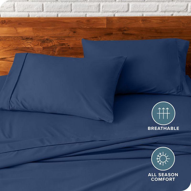 Microfiber Standard - Open End - 20 x 30 Dark Blue Pillowcase Set by Bare Home