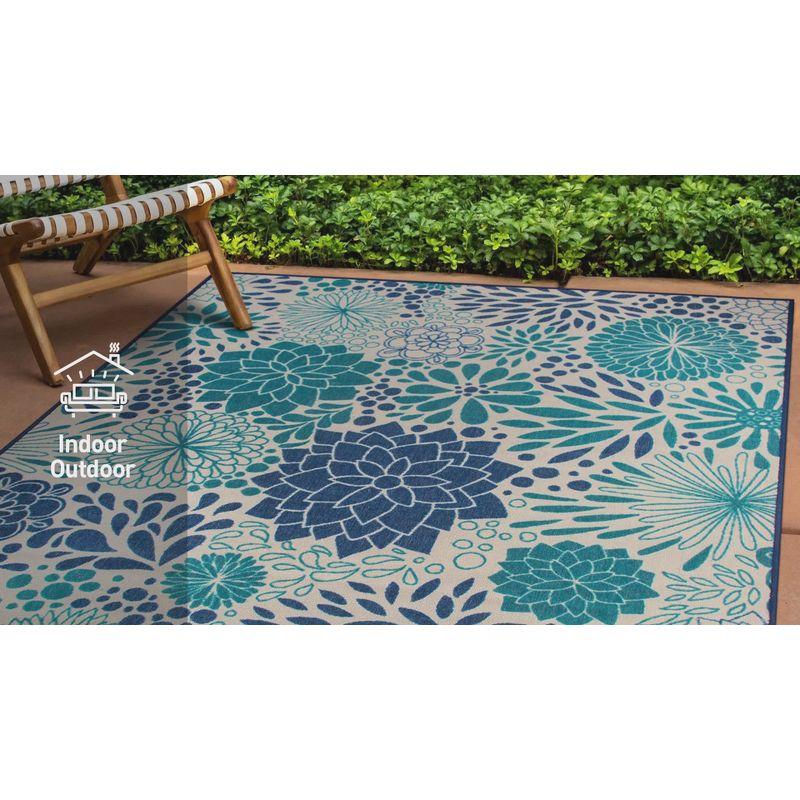 World Rug Gallery Modern Floral Circles Flatweave Indoor/Outdoor Area Rug