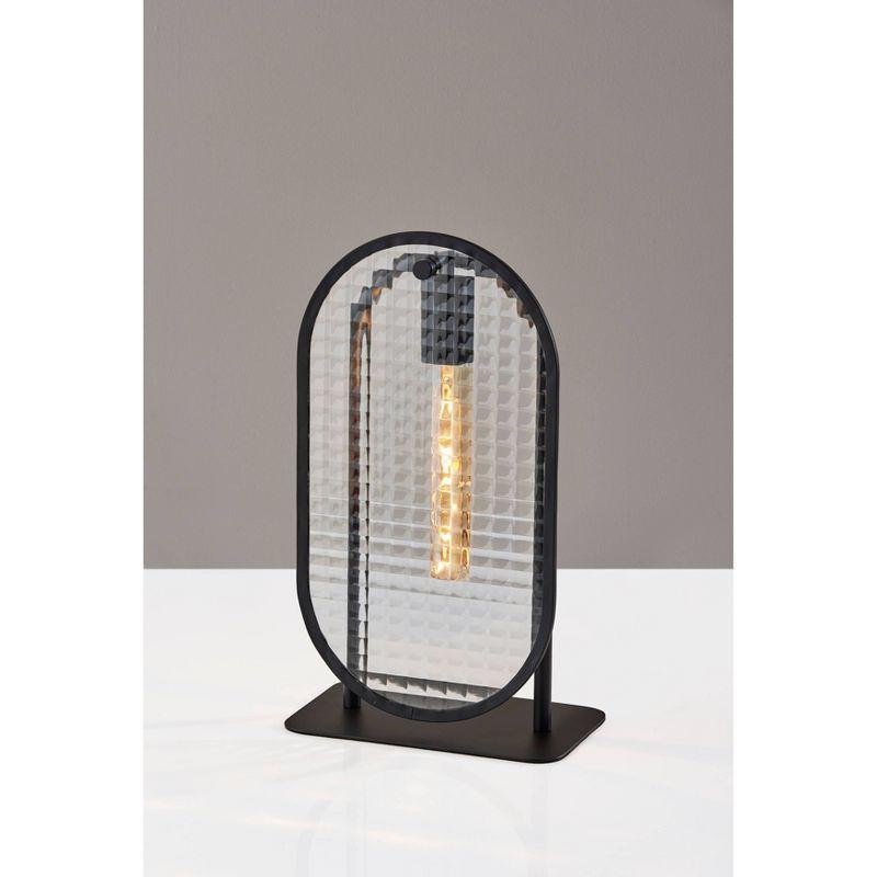 Landon Table Lantern Black - Adesso: Modern Accent Lamp, ETL Listed, Metal Body, Glass Shade, No Assembly Required