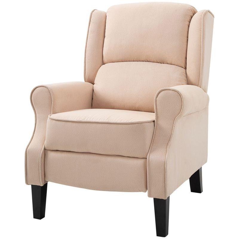 HOMCOM Push Back Heated Vibration Massage Recliner Chair Wingback Accent Sofa with Remote - Cream White