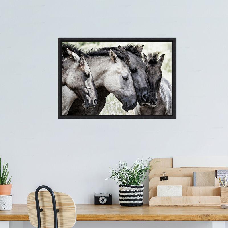 Amanti Art Four Konik Horses by Jaap van den Canvas Wall Art Print Framed 23-in. x 16-in.