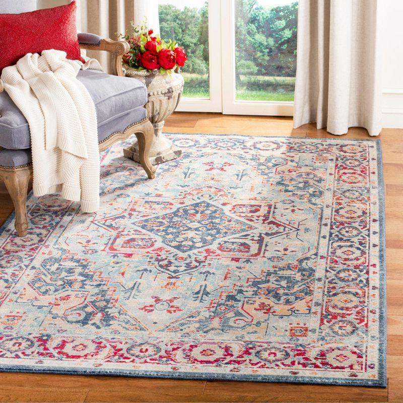 Merlot MER310 Power Loomed Area Rug - Navy/Aqua - 5'x7' - Safavieh.