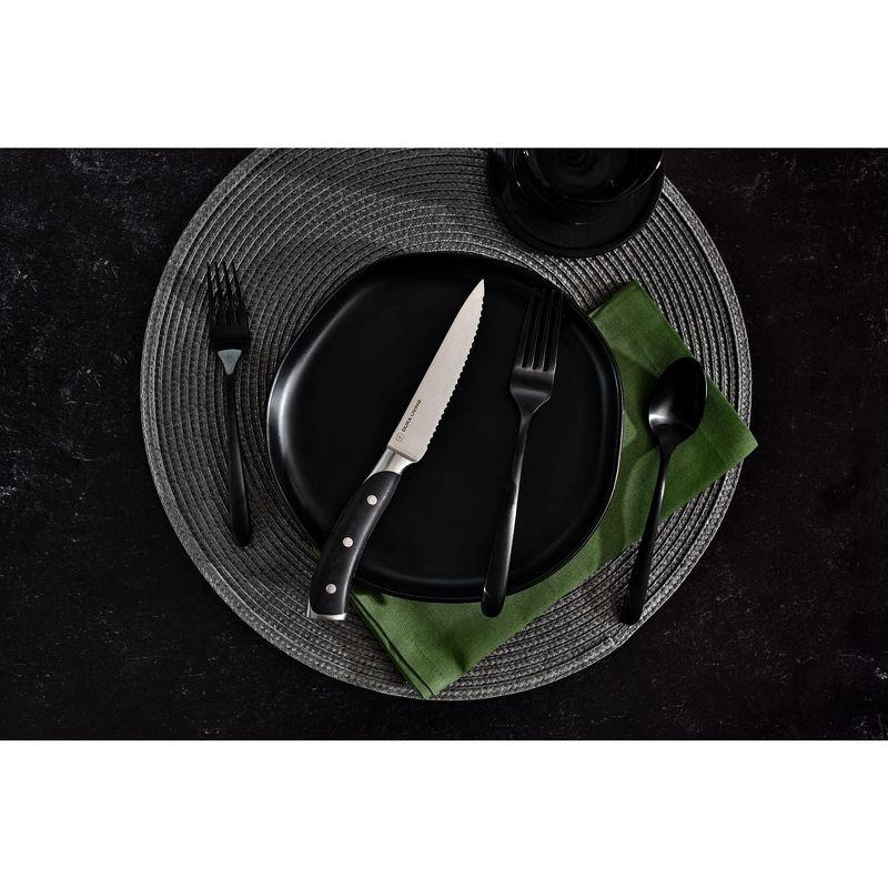 Dura Culina® Elite Series 8 Piece Stainless Steel Steak Knife Set, Black