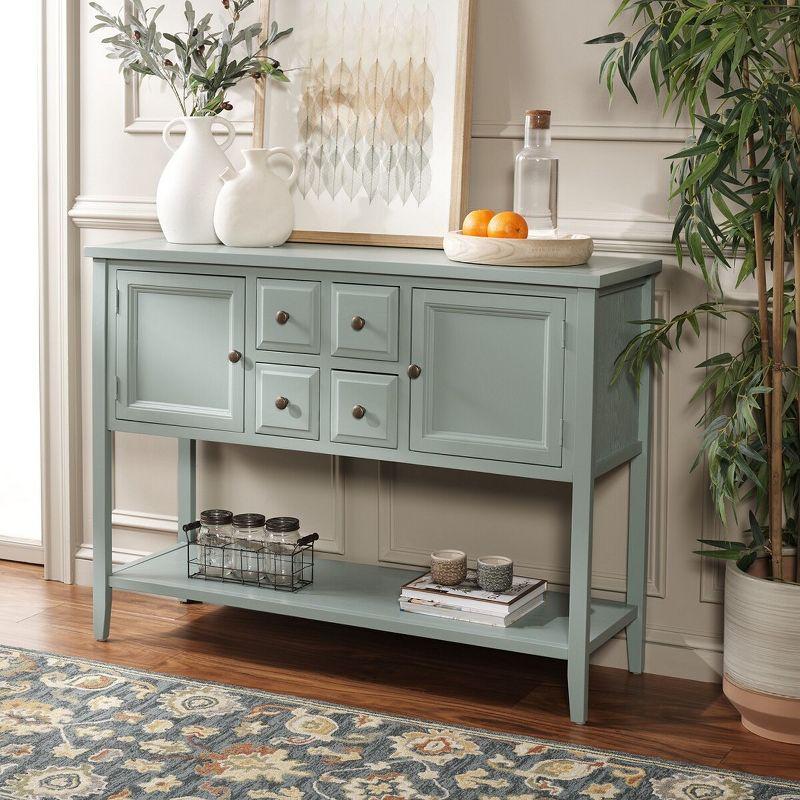 Aqua Smoke Transitional 46'' Oak Sideboard with Storage