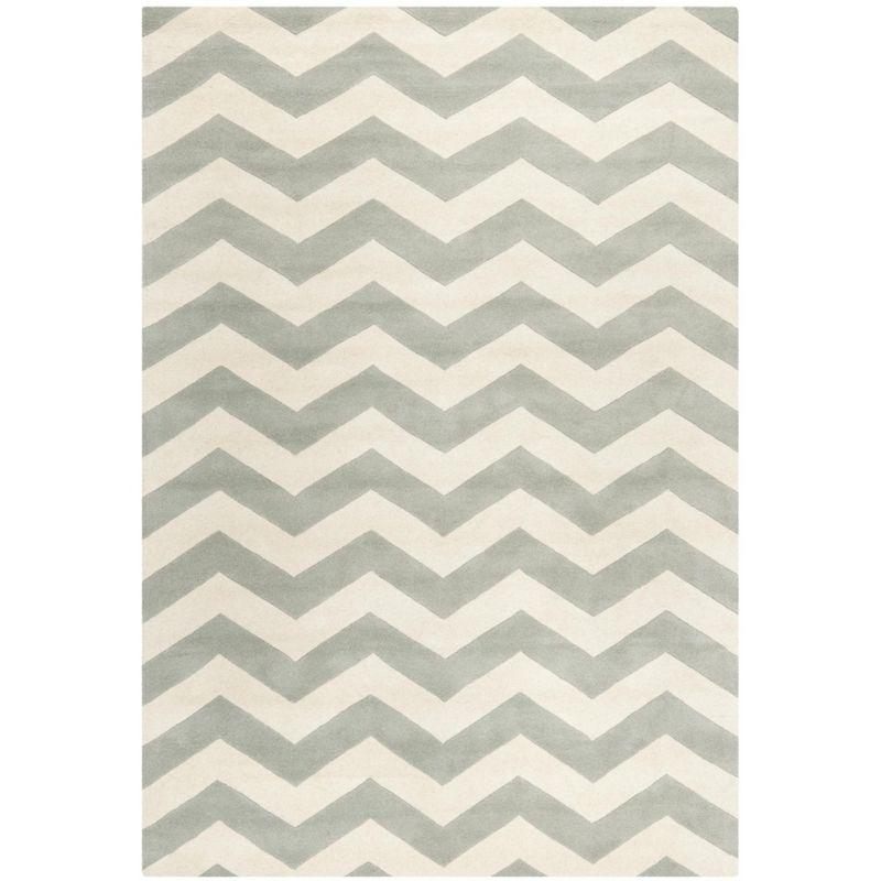 Chatham CHT715 Tufted Indoor Area Rug - Grey/Ivory - 6'x9' - Safavieh