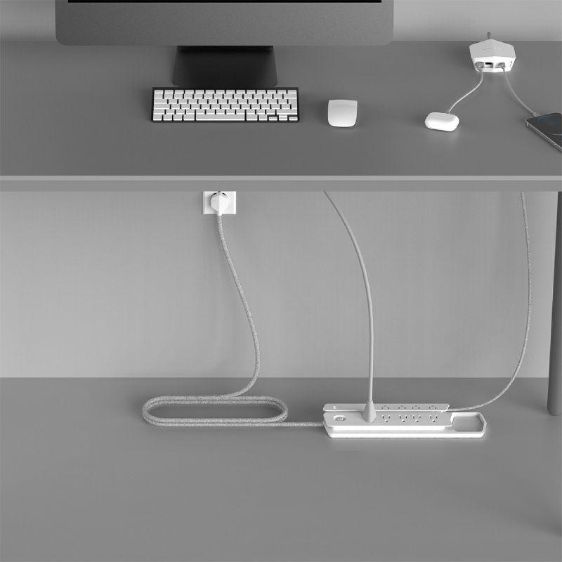 Monster Power Center Vertex XL Surge Protector with 10 AC Outlets, 3-Port USB Hub, & 6 ft Cord (White)