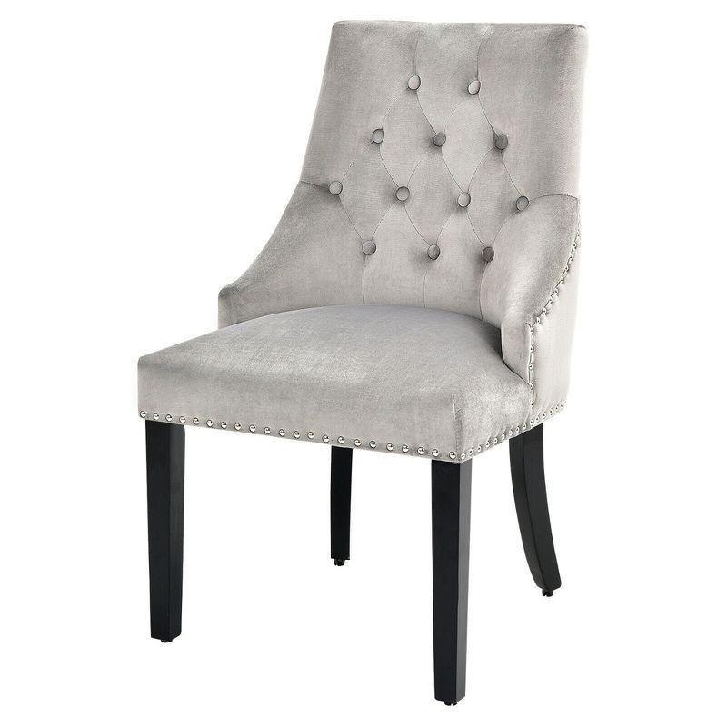 Costway Set of 2 Button-Tufted Dining Chair Upholstered Armless Side Chair