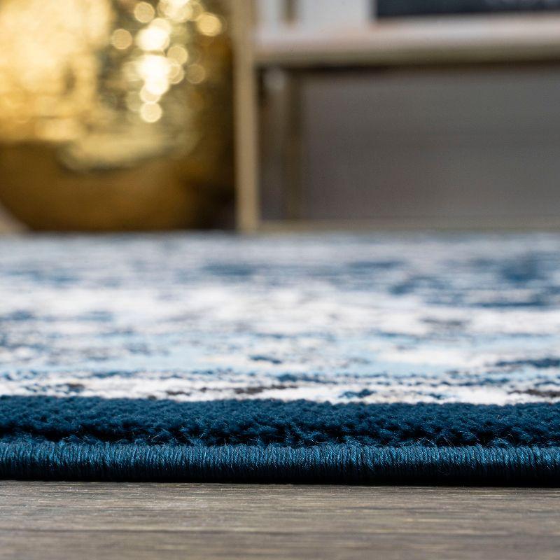 5'x 8' Palmette Modern Persian Floral Area Rug, Navy/Blue - JONATHAN Y