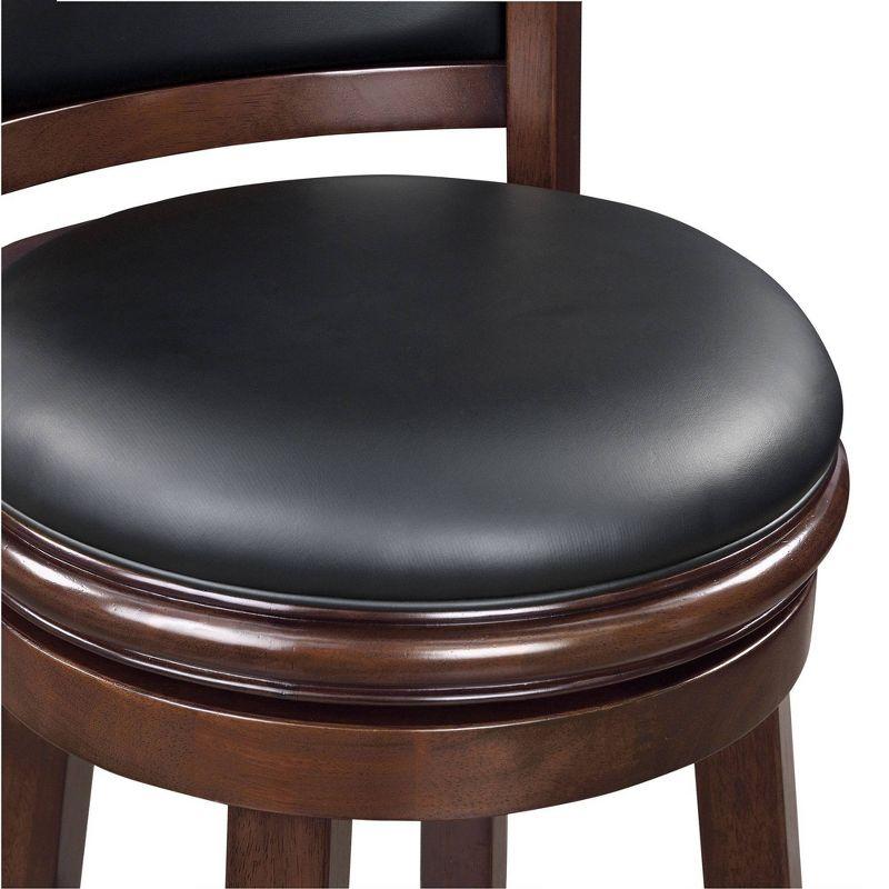 Boraam 34" Extra Tall Augusta Swivel Barstool Cappuccino Brown: Upholstered, Wood Frame, Fixed Height