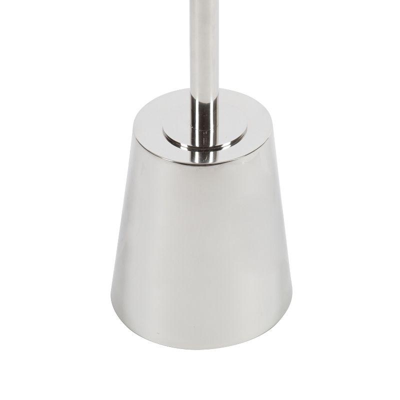 Kate and Laurel Tira Round Metal Side Table, 14x14x24, Silver and White