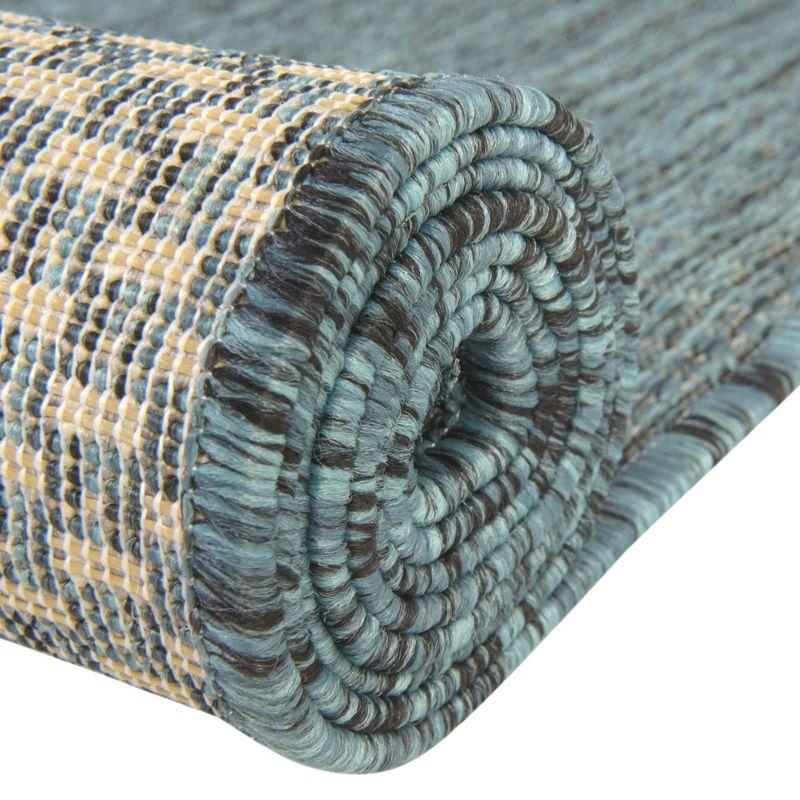 Unique Loom 9' 0 x 12' 2 Rectangle Indoor/Outdoor Solid Teal Area Rug
