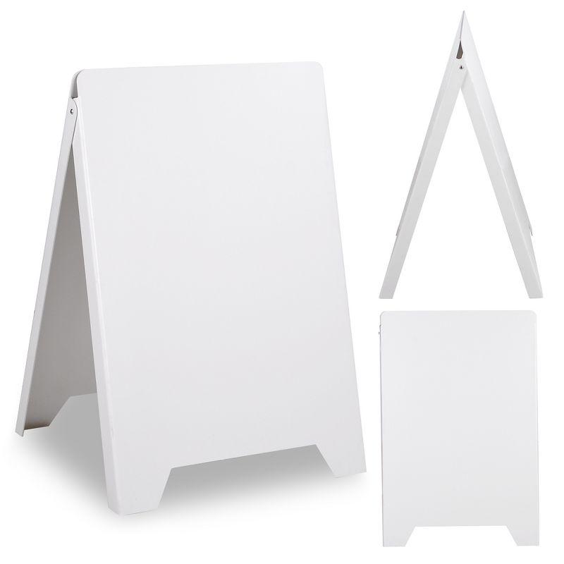 Yescom Double Side Sidewalk A-Frame Sign Sandwich Board PVC White Holds 19 11/16"X32 11/16"Graphic Plastic Panels