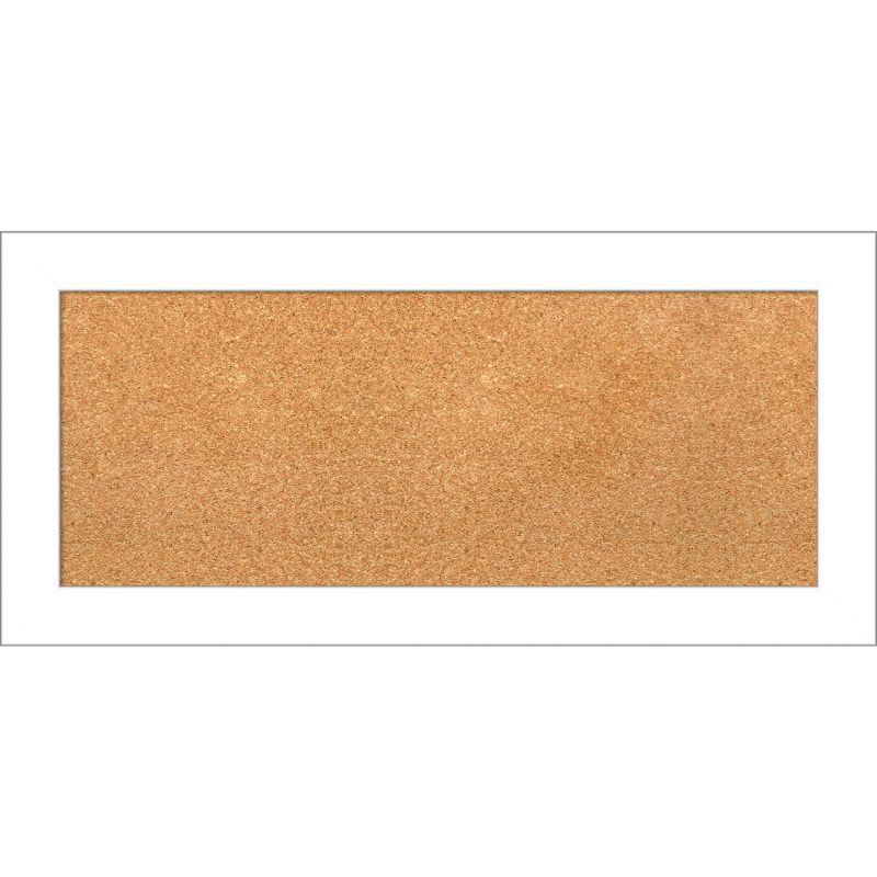 Natural Cork Bulletin Board with White Wedge Frame, 34x16