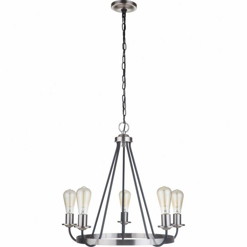Craftmade Lighting Randolph 5 - Light Chandelier in  Flat Black/Brushed Polished Nickel