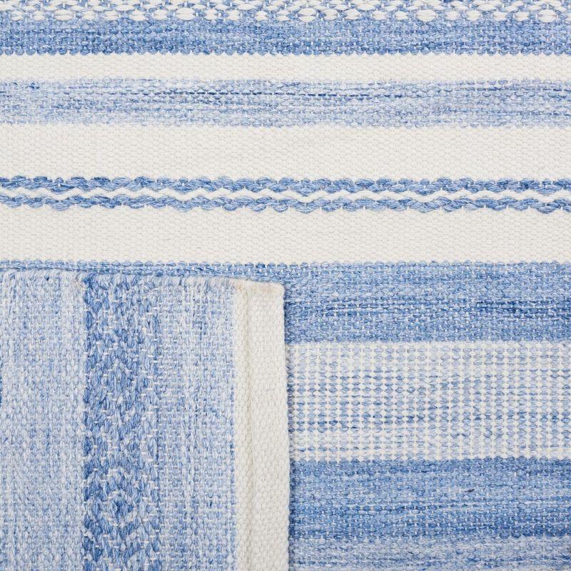 Striped Kilim STK425 Hand Woven Area Rug - Blue/Ivory - 4'x6' - Safavieh.