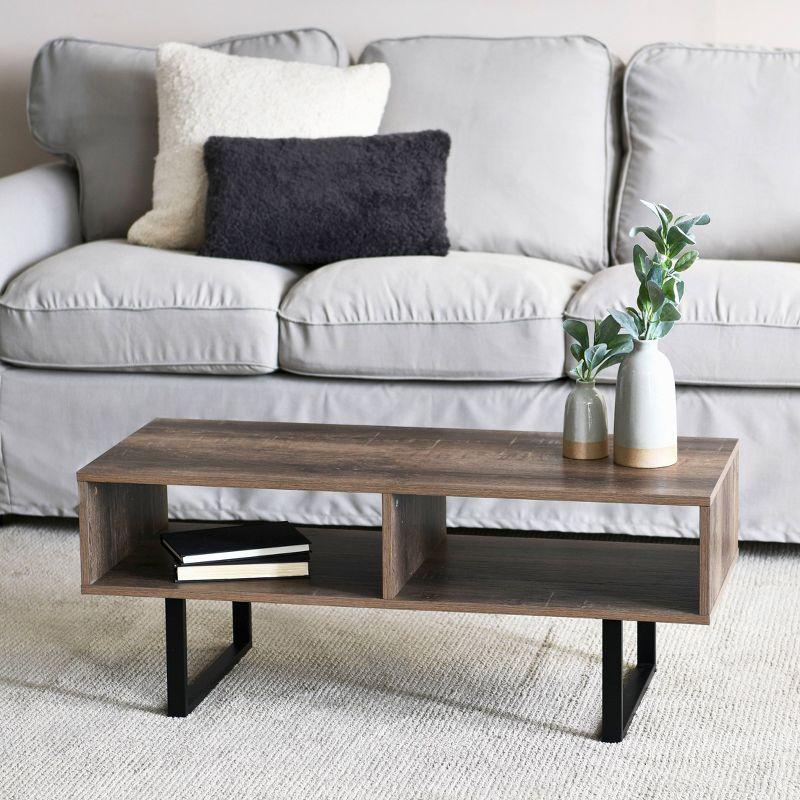 Household Essentials Jamestown TV Stand: Engineered Wood, Iron Frame, for 42" TVs Ashwood