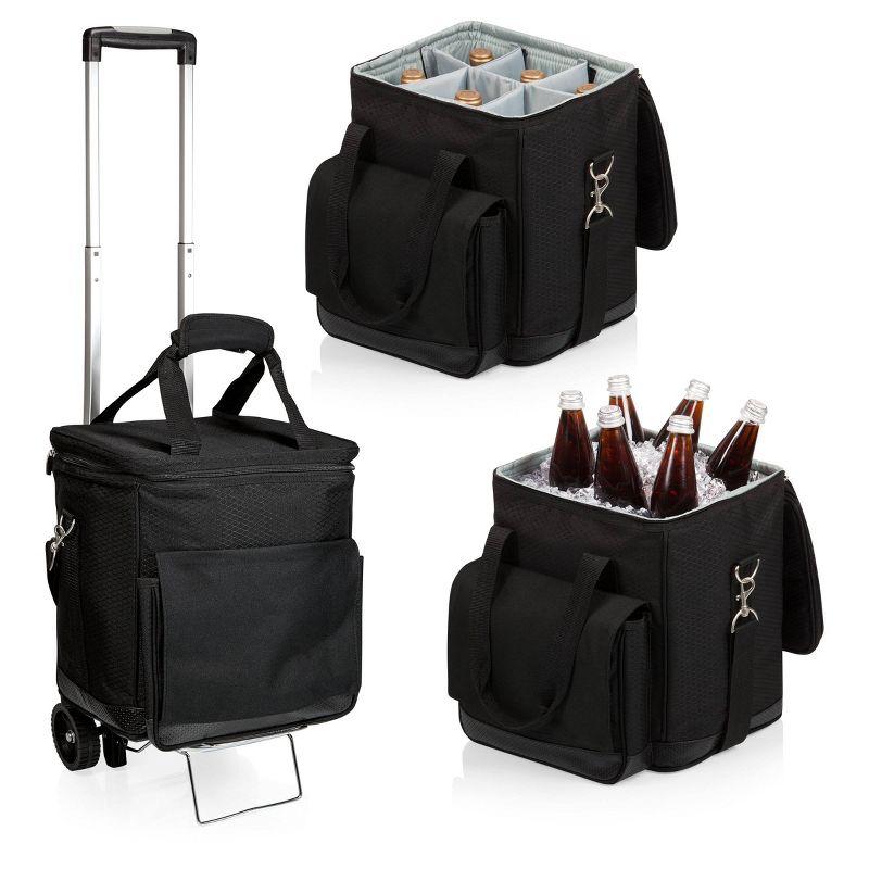 Arlmont & Co. Cellar 6-Bottle Wine Carrier & Cooler Tote with Trolley - Insulated Traveling Portable Wine Bag