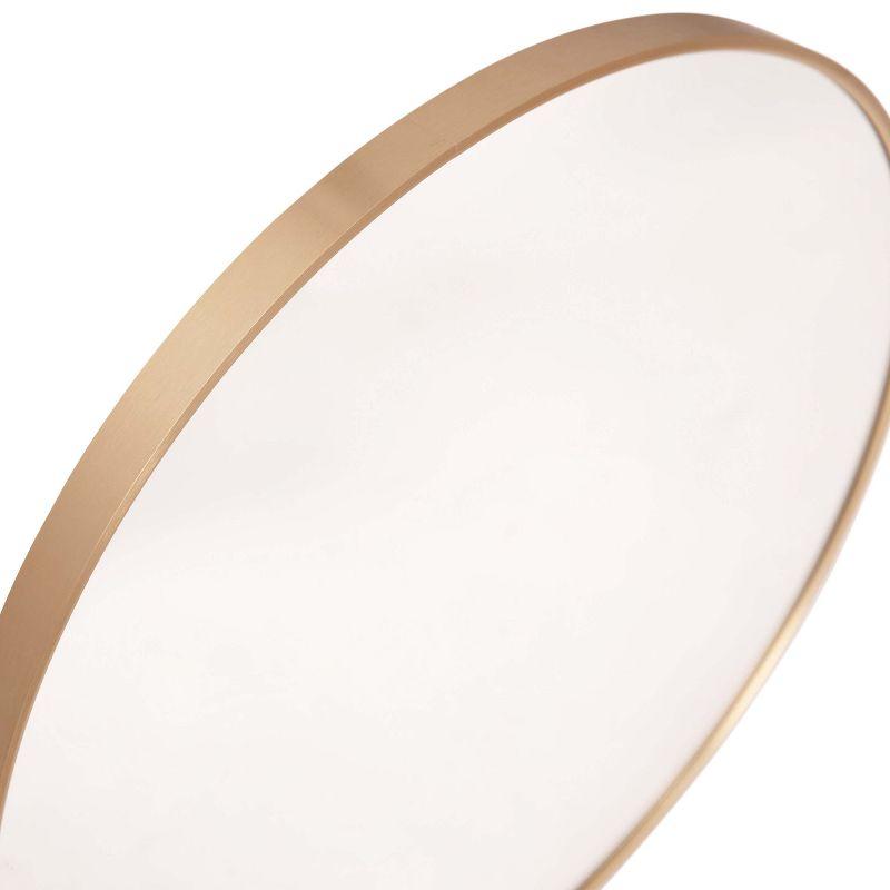 30" Round Gold Aluminum Framed Accent Mirror