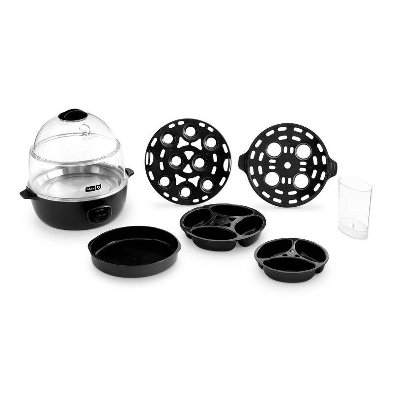 Black Deluxe Electric Egg Cooker with Clear Lid