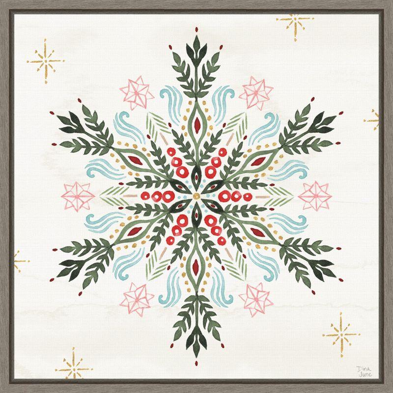 Dina June Christmas Snowflake Canvas Wall Art Print 22 x 22 inches