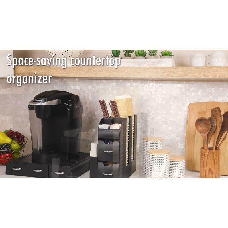 Mind Reader Cup and Condiment Station, Countertop Organizer, Coffee Bar, Kitchen, 5.35"L x 11.25"W x 11.15"H, 2-Pack