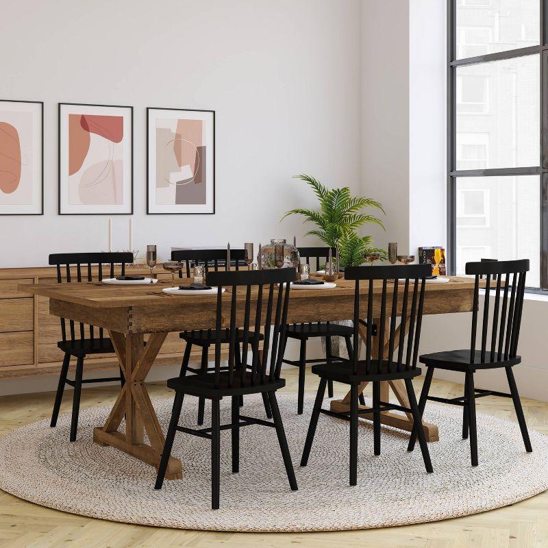 Taylor & Logan 84"x40" Hamish Rectangular Dining Table Brown: Seats Up to 8, Wood Frame, 1-Year Warranty