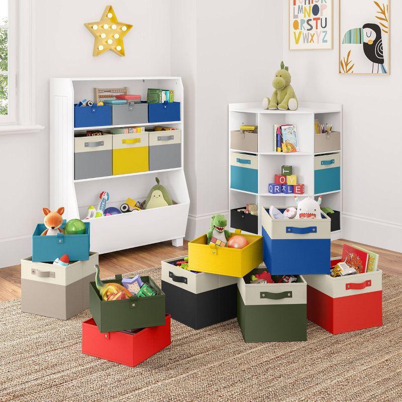 Blue Fabric Collapsible Kids' Storage Cube Set