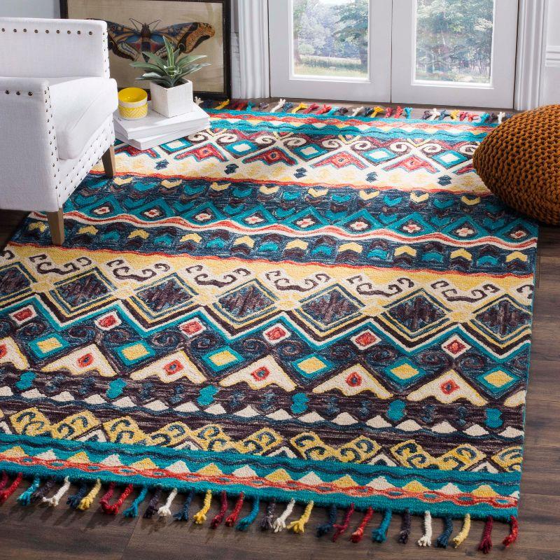 Aspen APN137 Hand Tufted Area Rug - Blue/Red - 3'x5' - Safavieh.