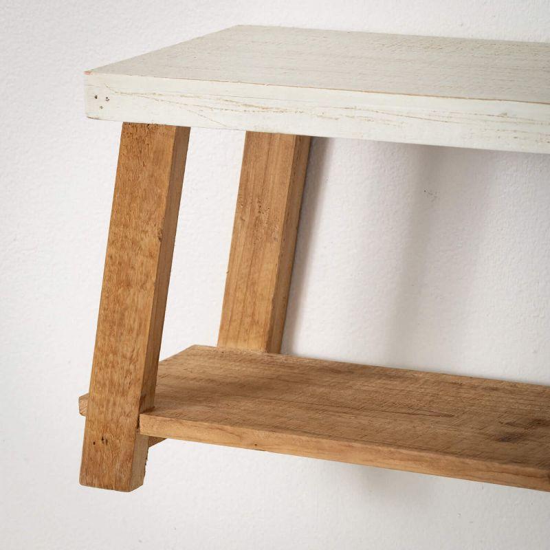 Sullivans Bench-Seat-Shaped Wall Shelf Set of 2, 9.75"H & 8.5"H White
