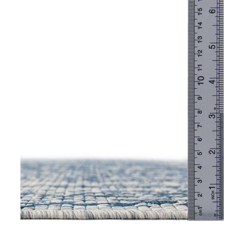 Unique Loom 5' 3 x 5' 3 Square Indoor/Outdoor Traditional Blue Area Rug