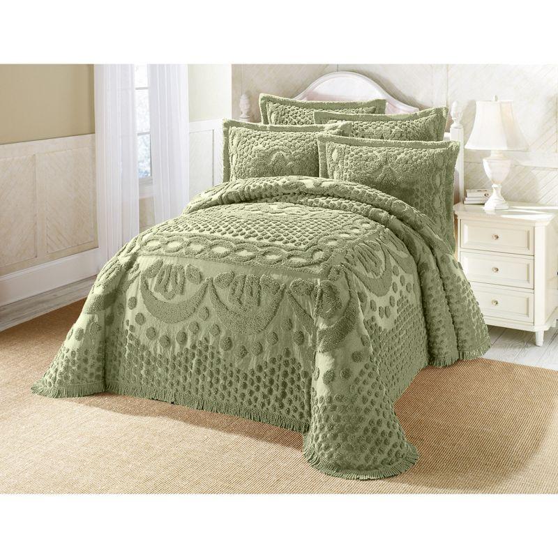 BrylaneHome Georgia Chenille Bedspread - Queen, Blue