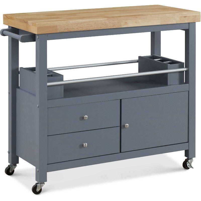 Gerolakkos ClickDecor Anson Kitchen Island Bar Cart with Storage