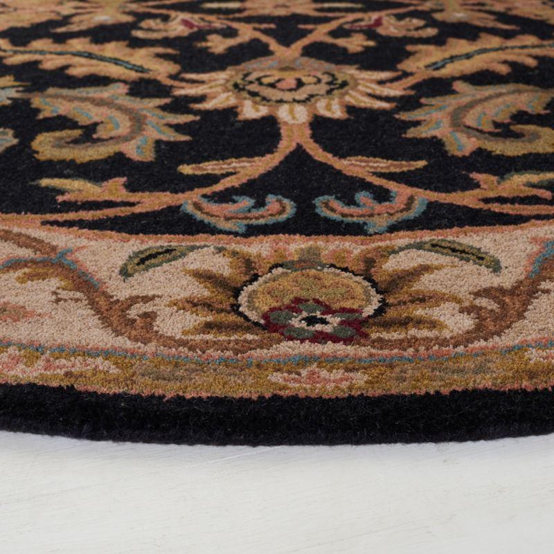 Heritage HG628 Hand Tufted Area Rug - Black/Beige - 6' Round - Safavieh.